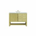 James Martin Vanities Single 48'' Single Vanity, Sunwashed Oak w/ 3 CM Eternal Jasmine Pearl Quartz Top D404-V48-SWO-3EJP